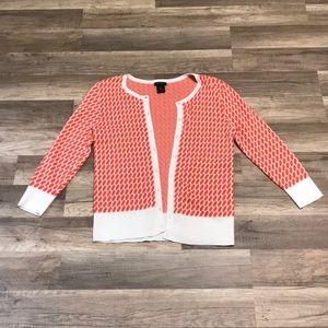 Ann Taylor Orange and White Cardi